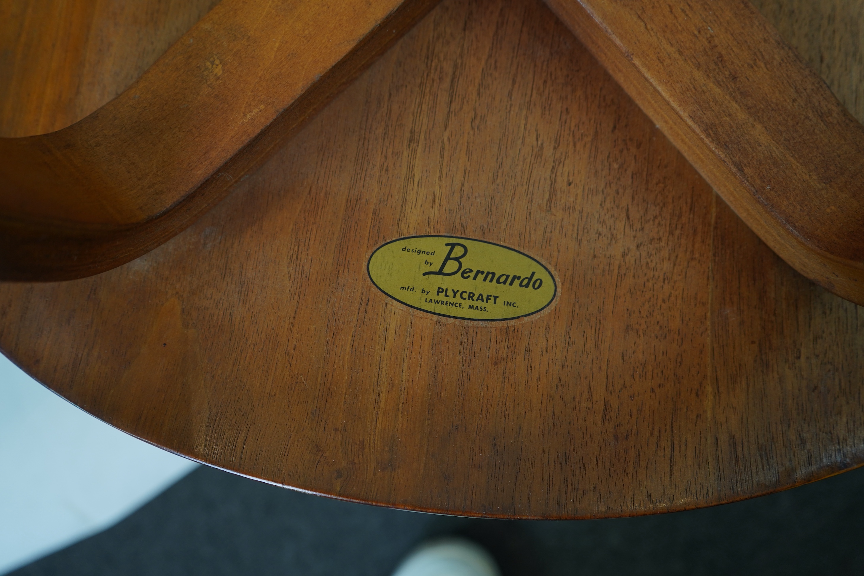 Norman Cherner (American, 1920-1987) for Plycraft (Bernardo): A set of eight plywood 'Pretzel' chairs